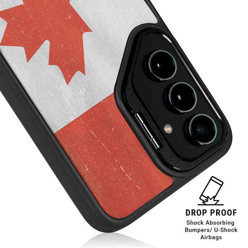 Canada Flag Distressed Galaxy S25 Ultra Kickstand Case